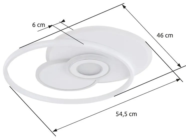 Globo RODERICK 48442-50 távirányítós mennyezetlámpa, 50W LED, 3000-6000K, 3600 lm