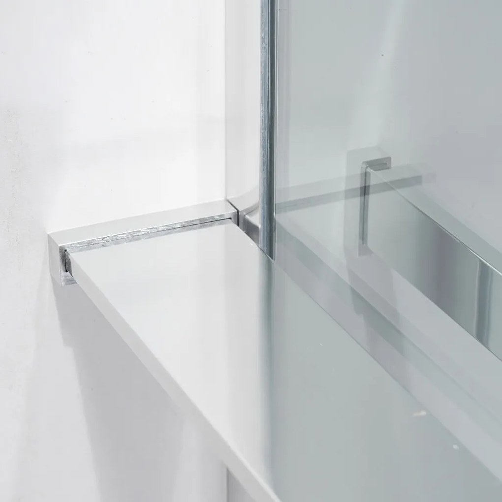 Stuxi Milano Easy Plus Walk-in zuhanyfal, 90x200 cm, 8 mm vastag vízlepergető üveggel, helytakarékos stabilizátorral, polccal, törölközőtartóval