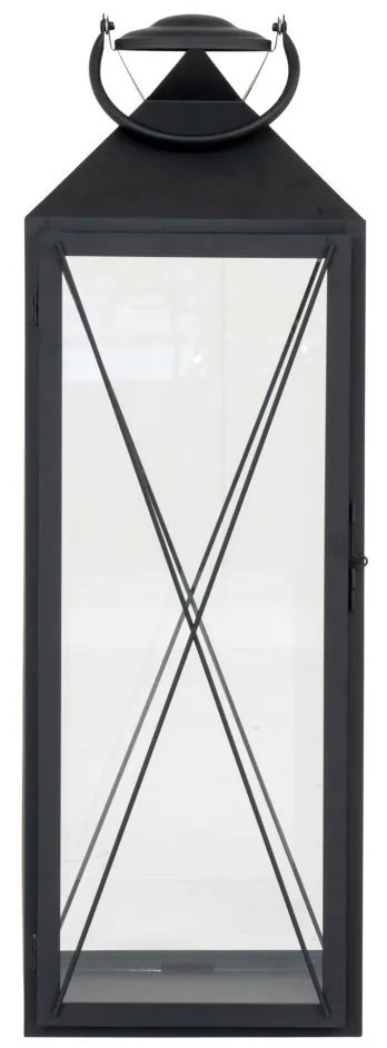 Casa dekorációs lámpások, acél/üveg, fekete, 2 darabos készlet