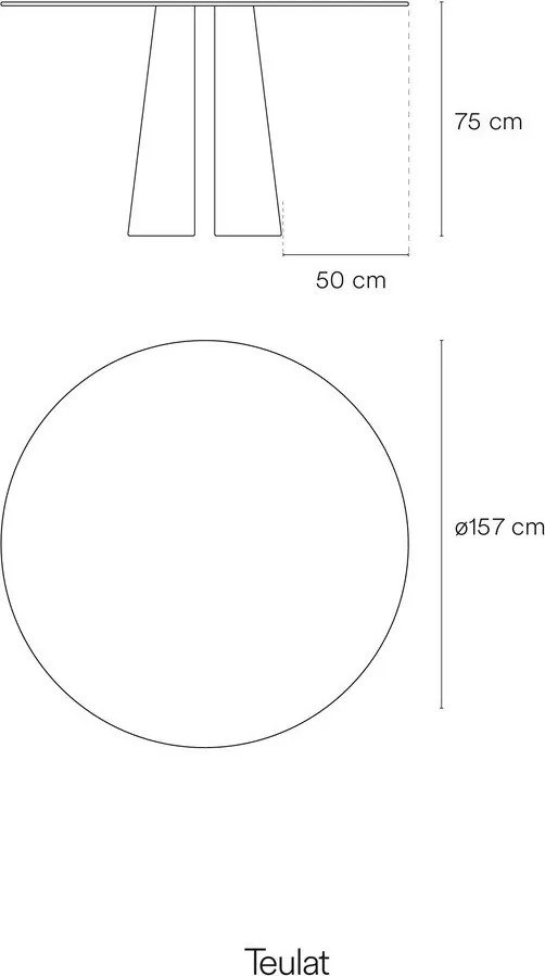 Kerek étkezőasztal kőrisfa dekorral ø 157 cm Cep – Teulat