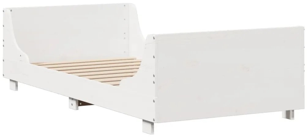 fehér tömör fa könyvespolcos ágy matrac nélkül 90 x 200 cm