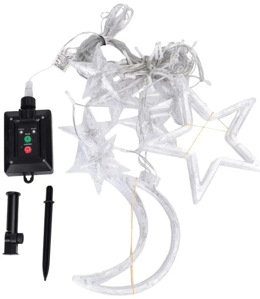 Aigostar - LED napelemes karácsonyi fényfüzér 120xLED/8 funkcióval 3x0,6m 500 mAh IP65 meleg fehér