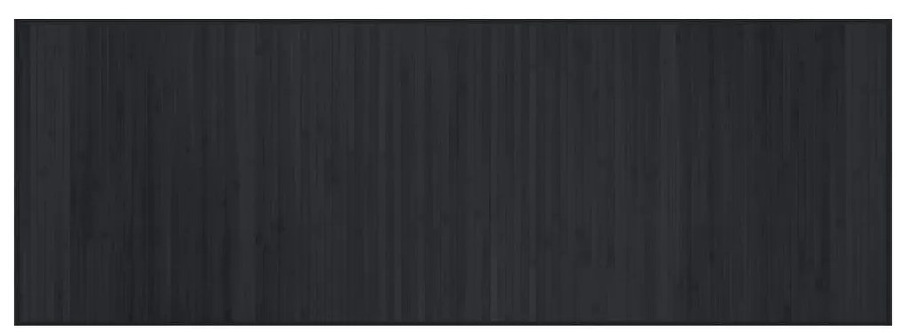 négyszögletű fekete bambusz szőnyeg 70 x 200 cm