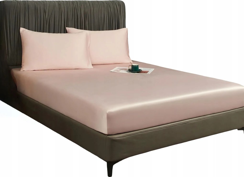 Gumis lepedő 160x200x30 cm Sima Légáteresztő Elegáns Rózsaszín