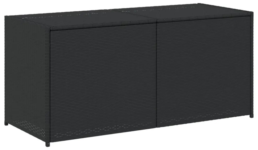 fekete polyrattan kerti tárolóláda 283 L