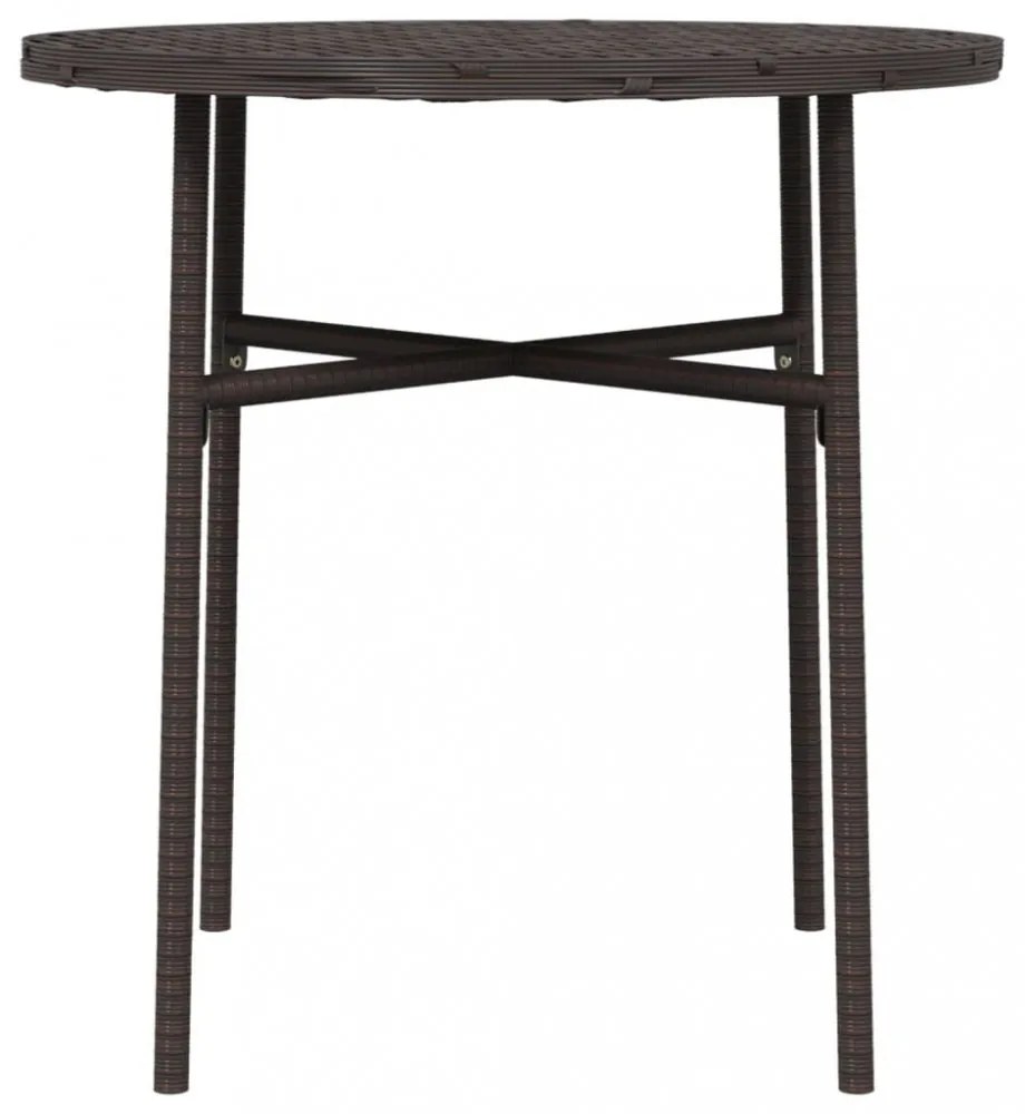 barna polyrattan teázóasztal 45 cm