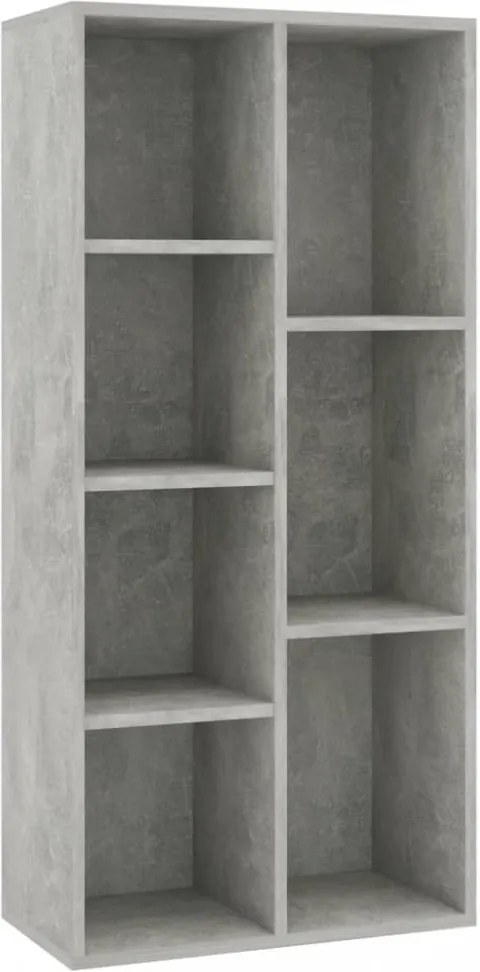 betonszürke szerelt fa könyvszekrény 50 x 25 x 106 cm