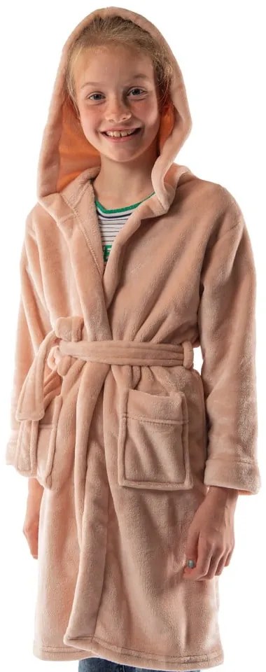 Rózsaszín mikroplüss gyerek fürdőköpeny, 134-140 Delux – Tiseco Home Studio