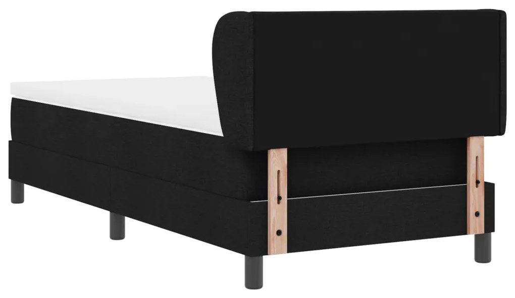 Box Spring Ágy Matrac 100x200 cm Fekete Szövet