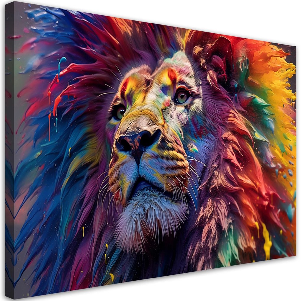 Gario Vászonkép Oroszlán színekkel Méret: 100 x 70 cm