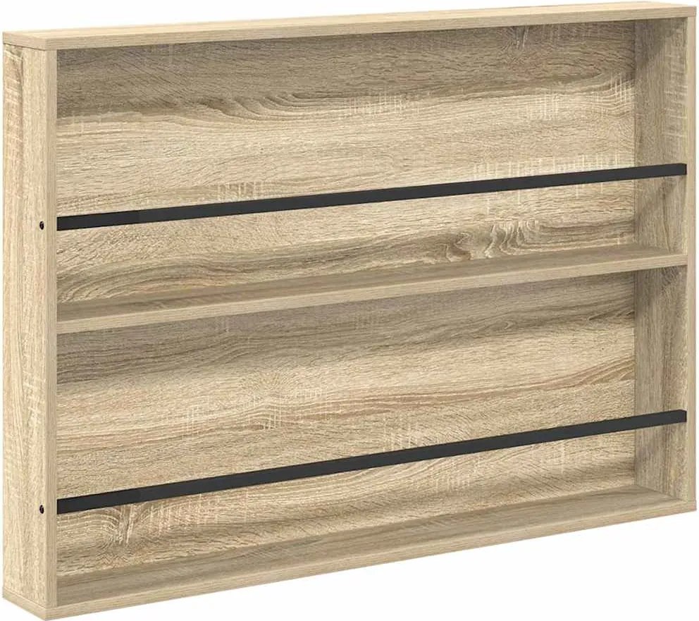 vidaXL Magazin állvány polcokkal Sonoma tölgy 100 x 12 x 70 cm Faanyag