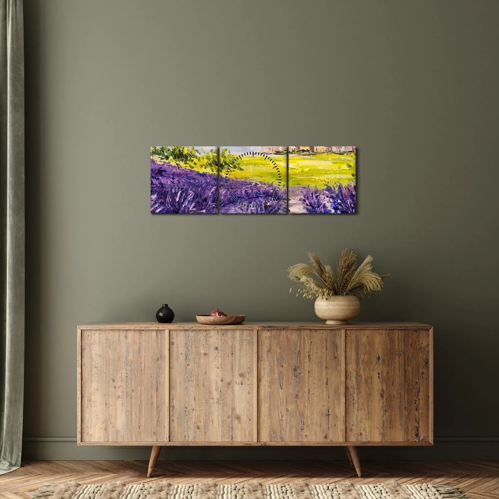 Kép - Provence, franciaország, olajfestmény (órával) (90x30 cm)