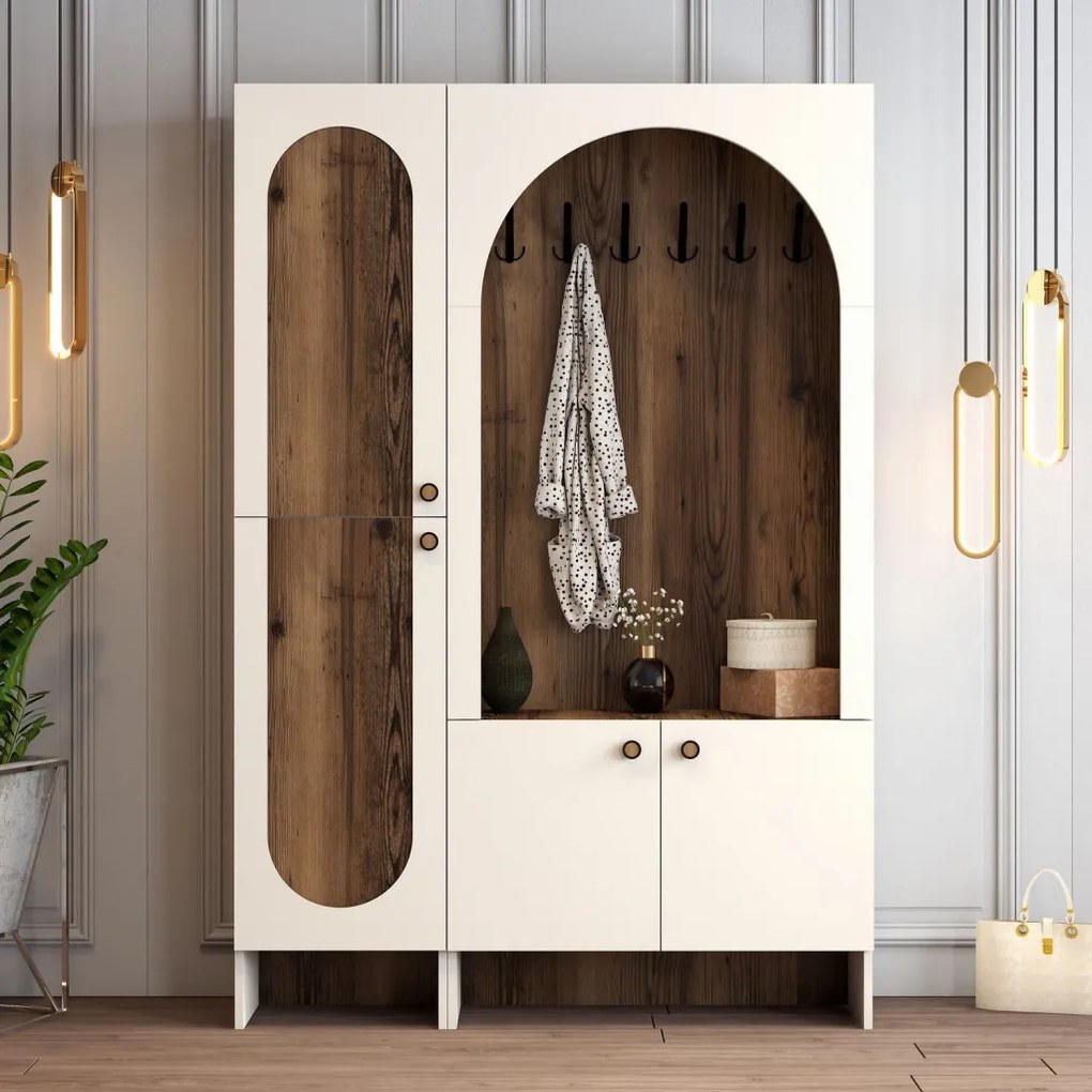 Palermo előszobafal, krém-dió, 135 cm – TR845HCT4241