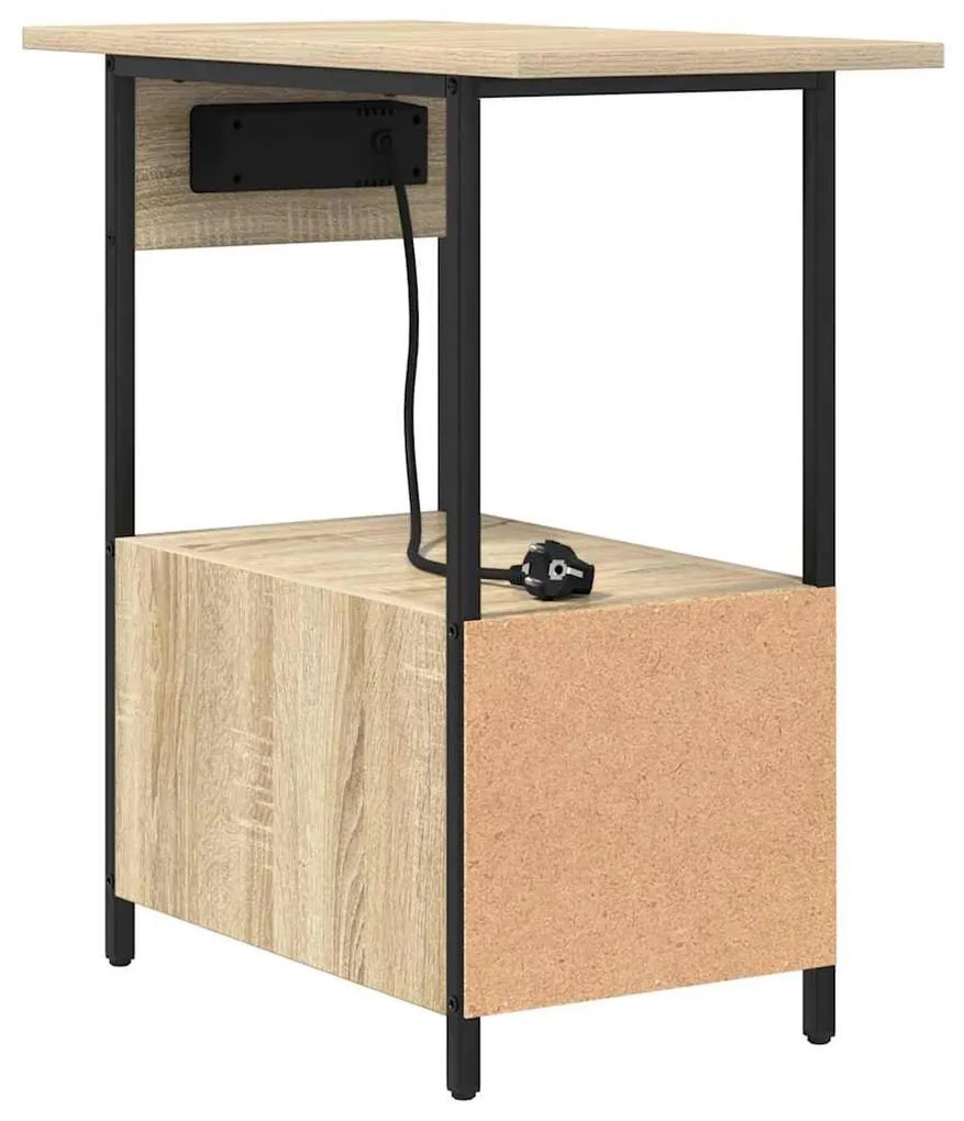 Éjjeliszekrény fiókkal sonoma tölgy 60 x 30 x 61 cm Faanyag