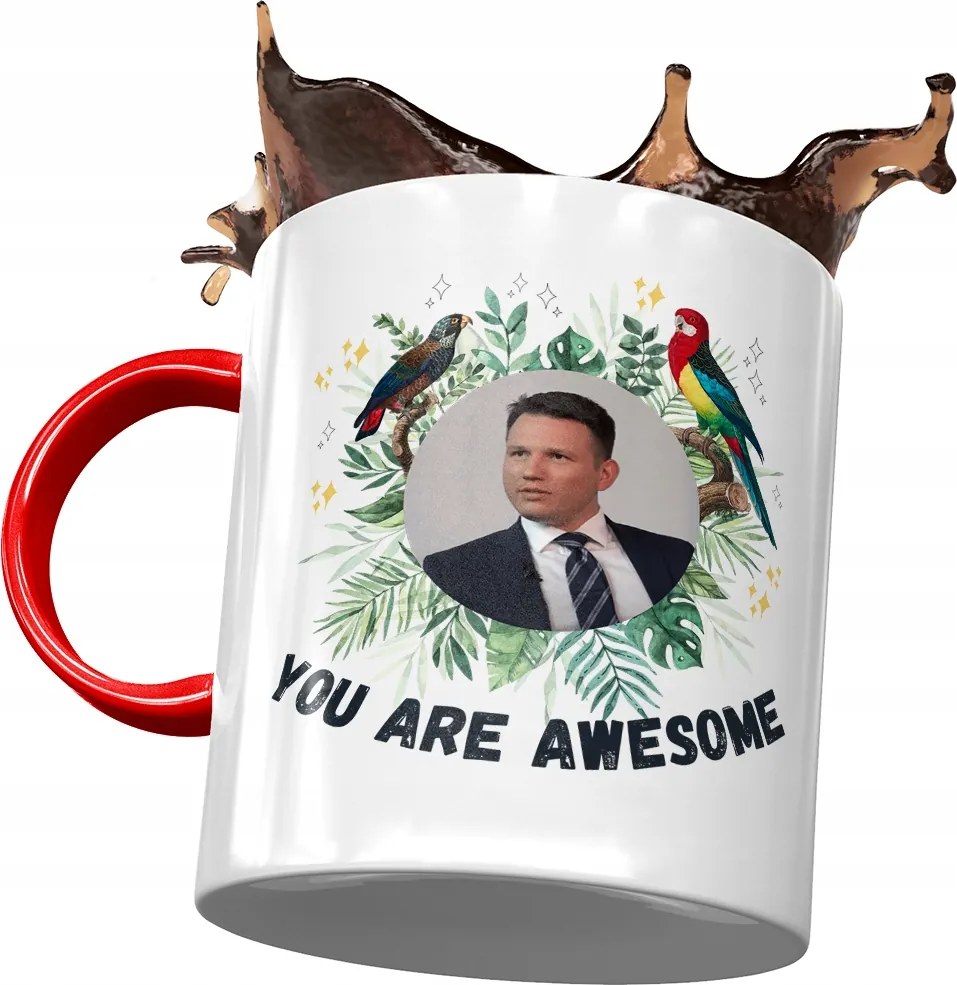 Piros Bögre Sławomir Mentzen XD Ajándék Nyomtatott Fotóval