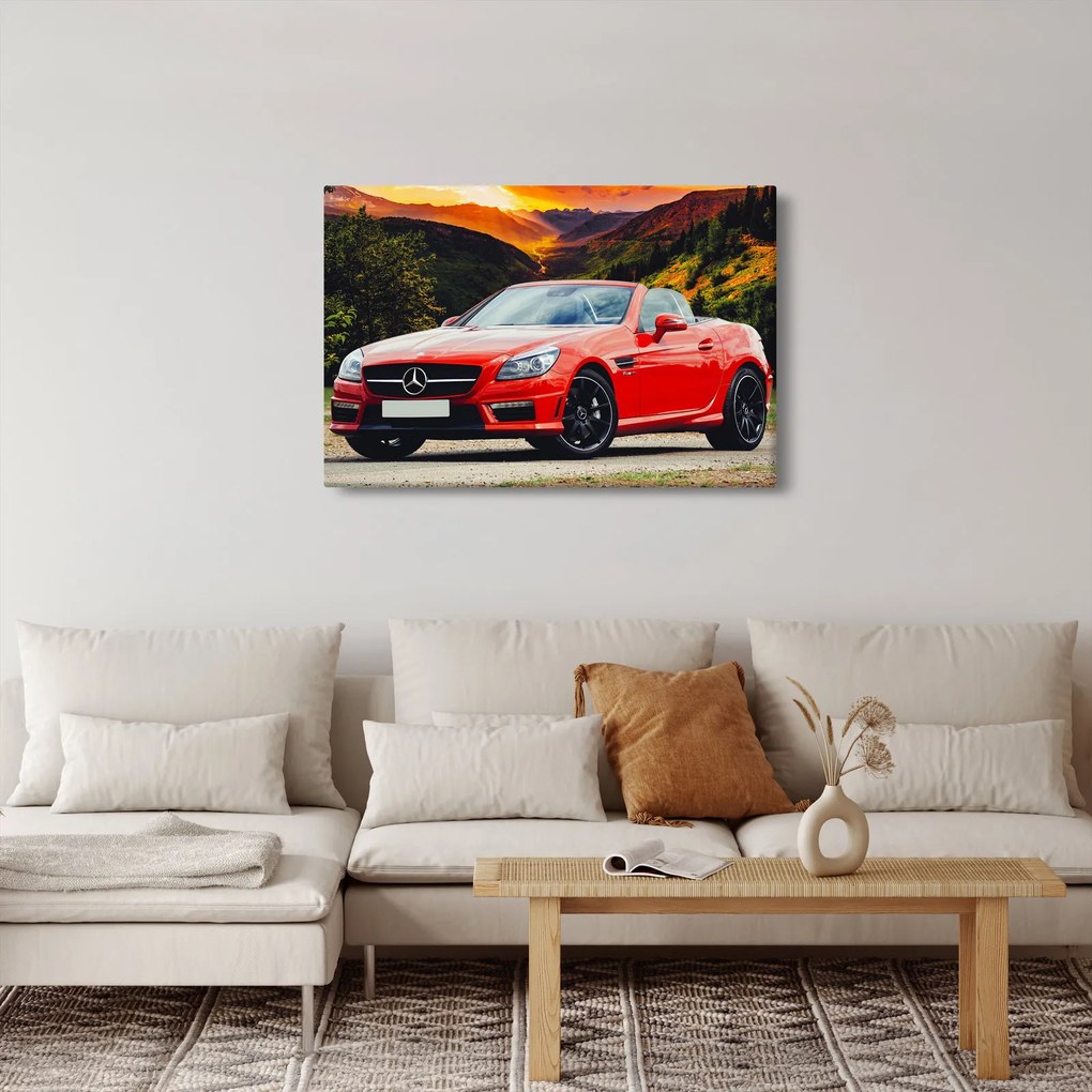 Kép - piros Mercedes (90x60 cm)