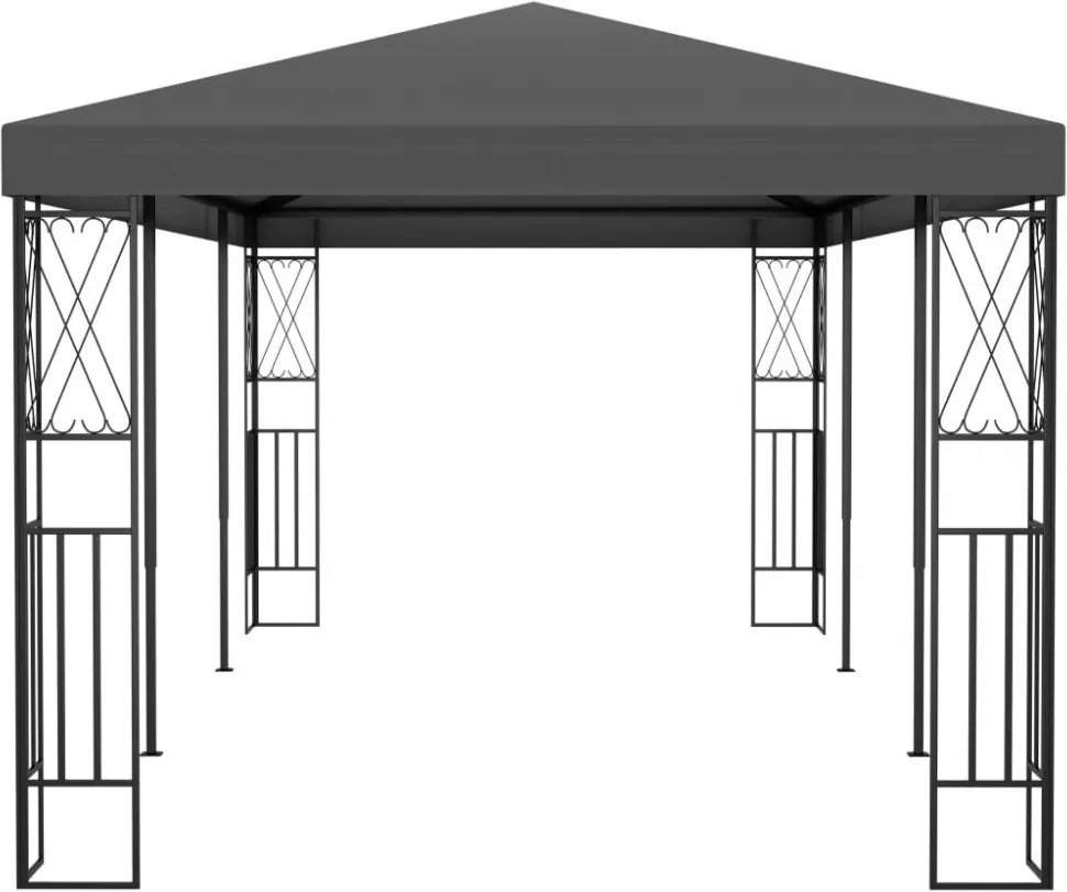 antracitszürke szövetpavilon 3 x 6 m
