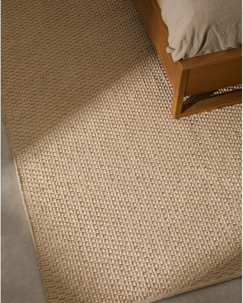 Krémszínű kézi szövésű pamutkeverék szőnyeg 160x230 cm Mascarell – Kave Home