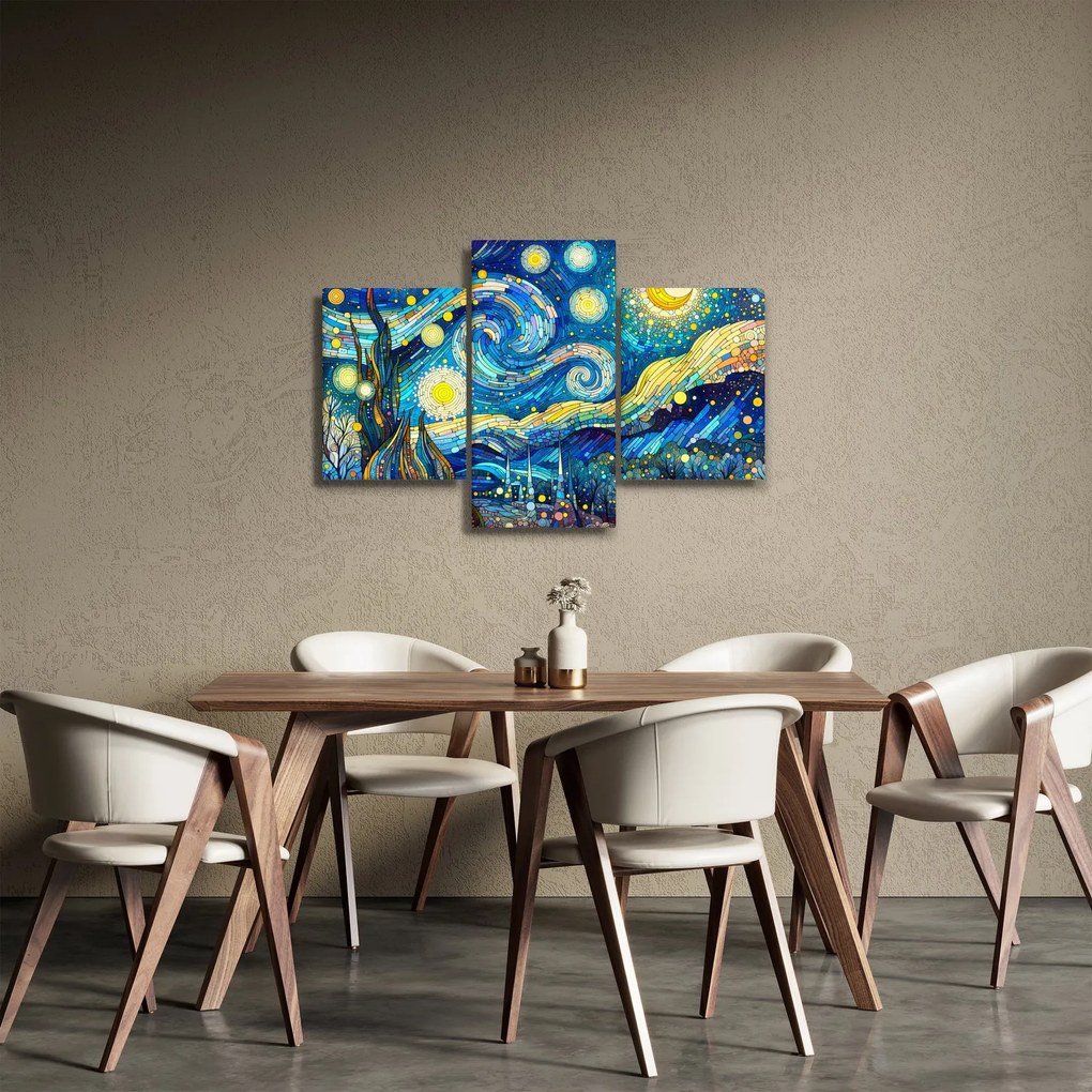 Kép – Csillagos éjszaka mozaikja (90x60 cm)
