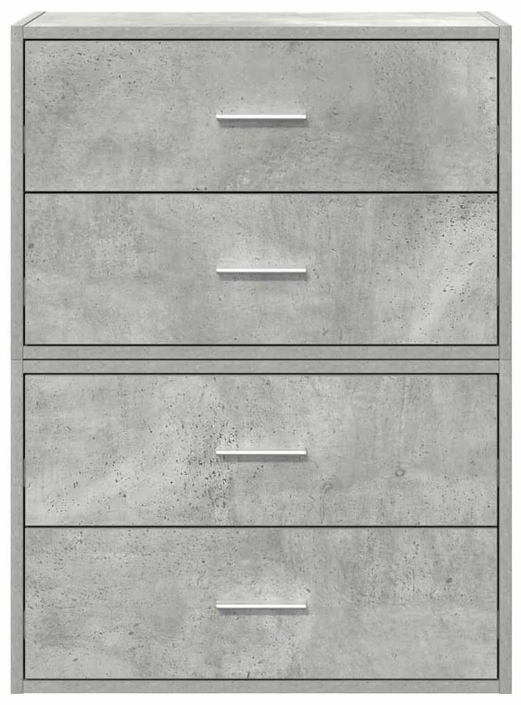 szekrények 2 fiókkal 2 db betonszürke 60x31x40 cm gépelt fa