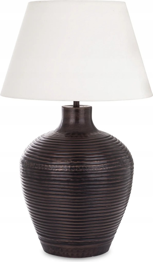 Barna magas fém éjjeli lámpa retro loft asztali lámpa lámpaernyővel