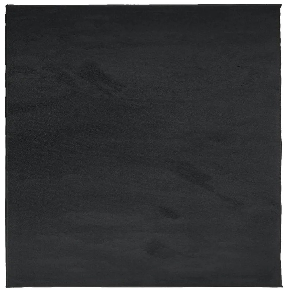 OVIEDO fekete rövid szálú szőnyeg 120 x 120 cm