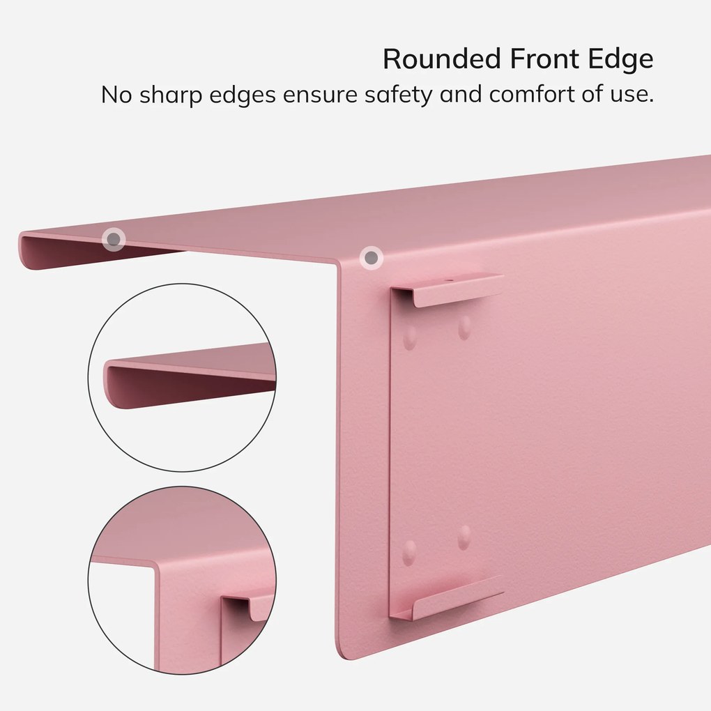 Fali polc JOANNE 400 mm, Fresh Style: púderrózsaszín