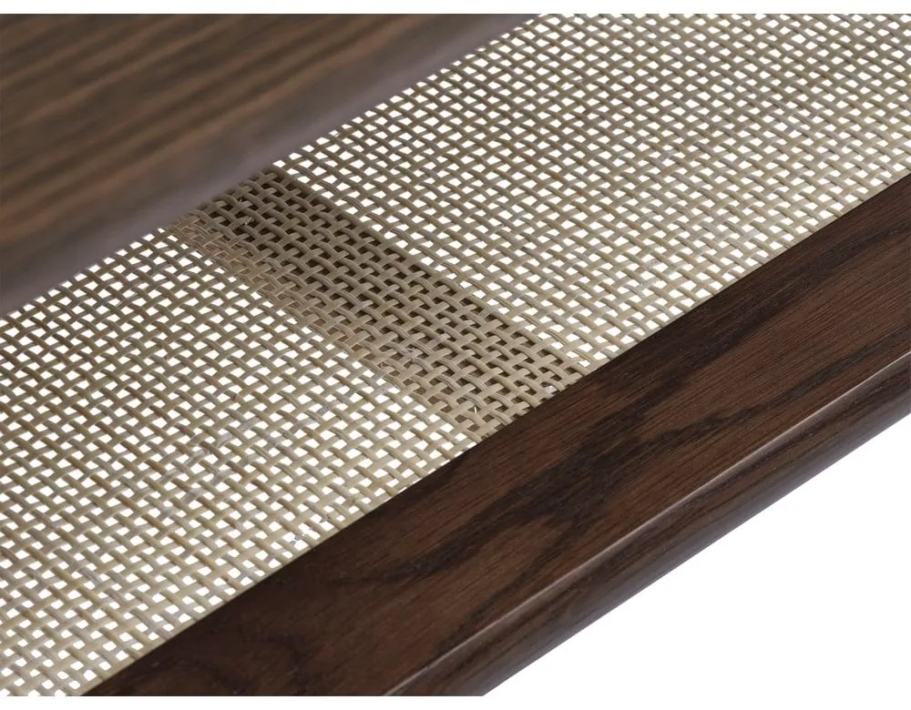 Barna dohányzóasztal tölgyfa dekoros asztallappal 60x120 cm Barrali – Unique Furniture