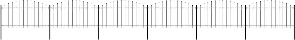 vidaXL fekete acél kerti kerítés lándzsás tetejű 1070 x 150 cm