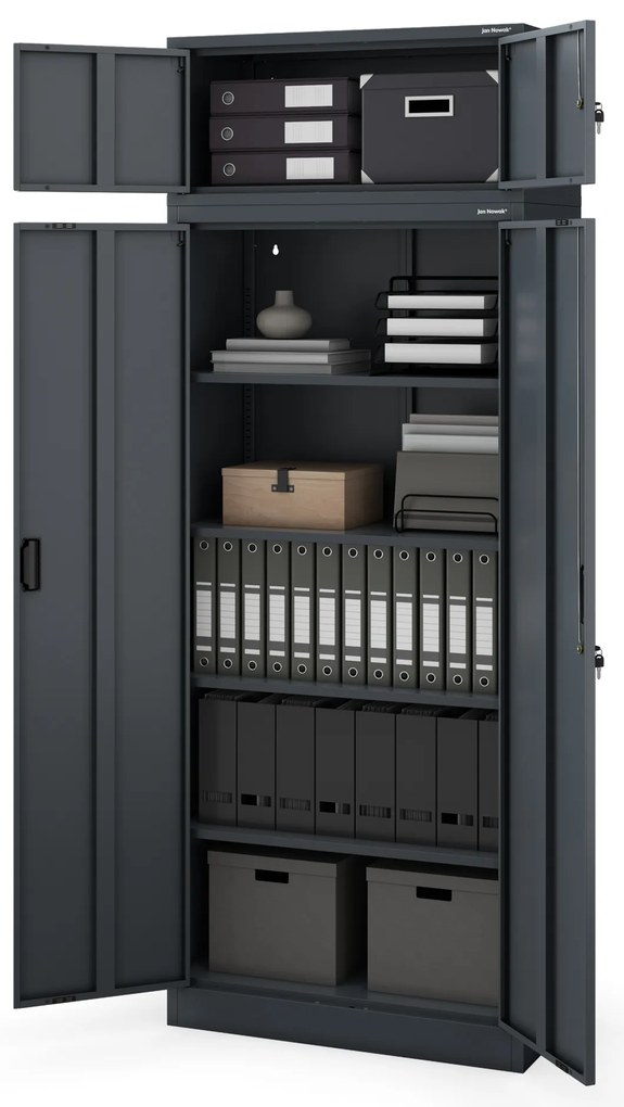 Fém szekrény JAN Compact 1750 x 800 x 400 mm, antracit