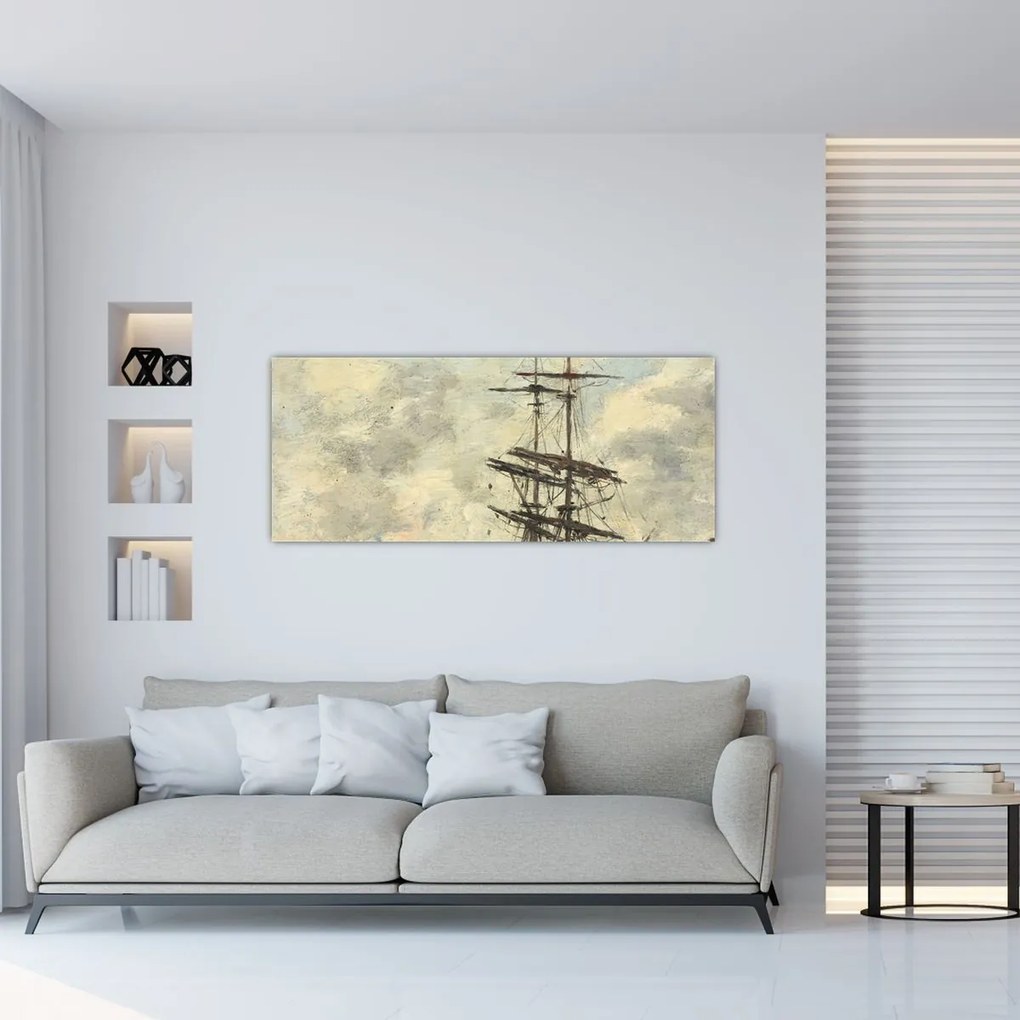 Kép - Eugène Boudin, Ship on the Touques, reprodukciók (120x50 cm)