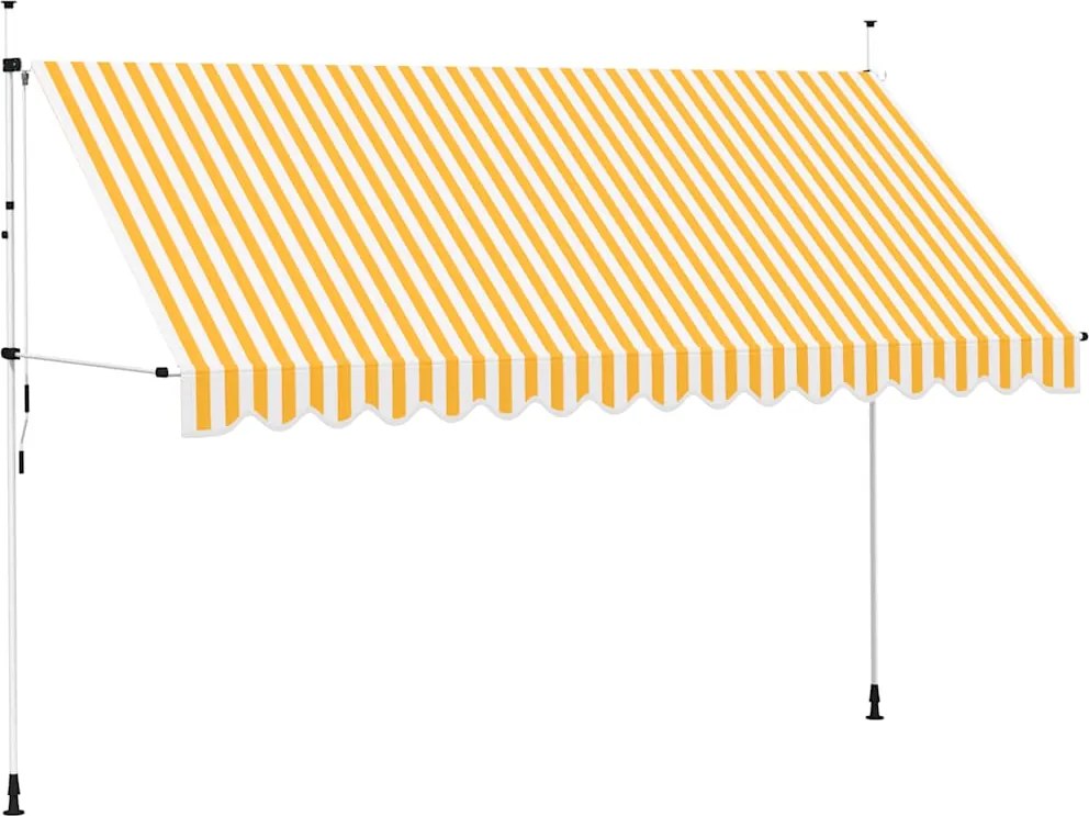 vidaXL narancssárga-fehér csíkos kézzel feltekerhető napellenző 400 cm