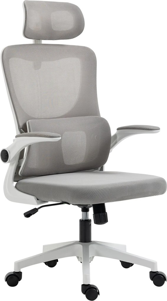 Vinsetto Ergonomikus Irodai Szék, Állítható Karfás Íróasztali Szék, Fejtámla, Dönthető Háttámla, Magasságállítható Forgószék, Számítógépes Szék Derékt