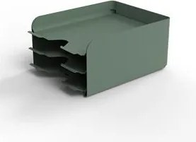 Irattálca, fém, 3 részes, ALBA, zöld (IAL35)