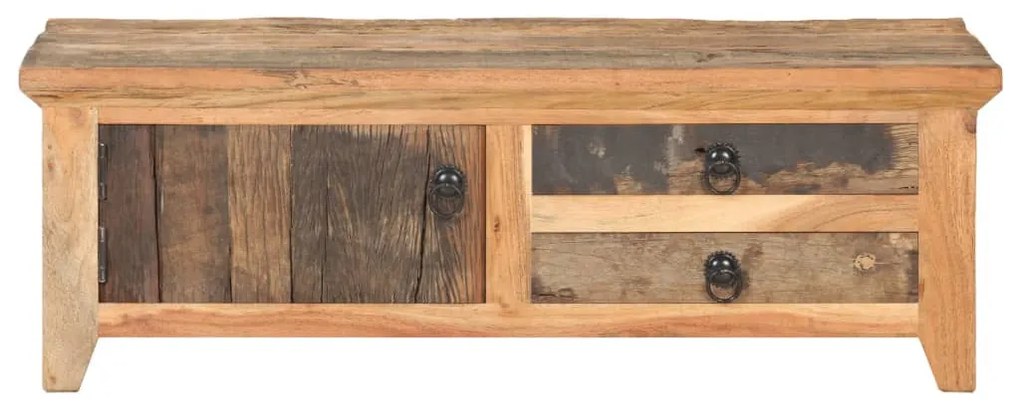 Tömör újrahasznosított fa dohányzóasztal 90 x 50 x 31 cm