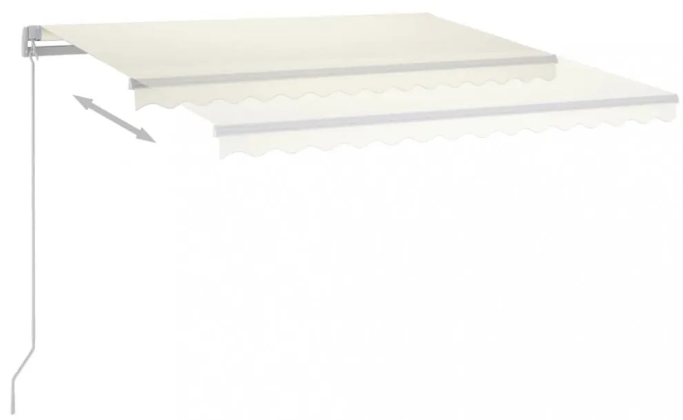 krémszínű automata szélérzékelős és LED-es napellenző 4 x 3,5 m
