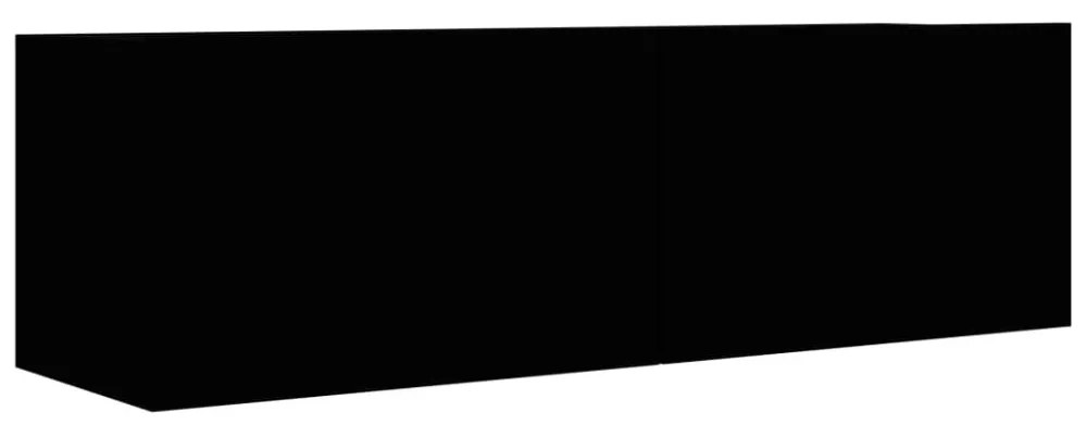 fekete szerelt fa TV-szekrény 100 x 30 x 30 cm