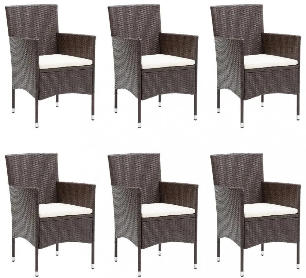 7 részes barna polyrattan kerti étkezőgarnitúra