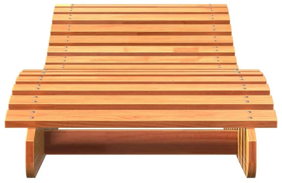 2 db viaszbarna tömör fenyőfa napozóágy 205 x 60 x 31,5 cm