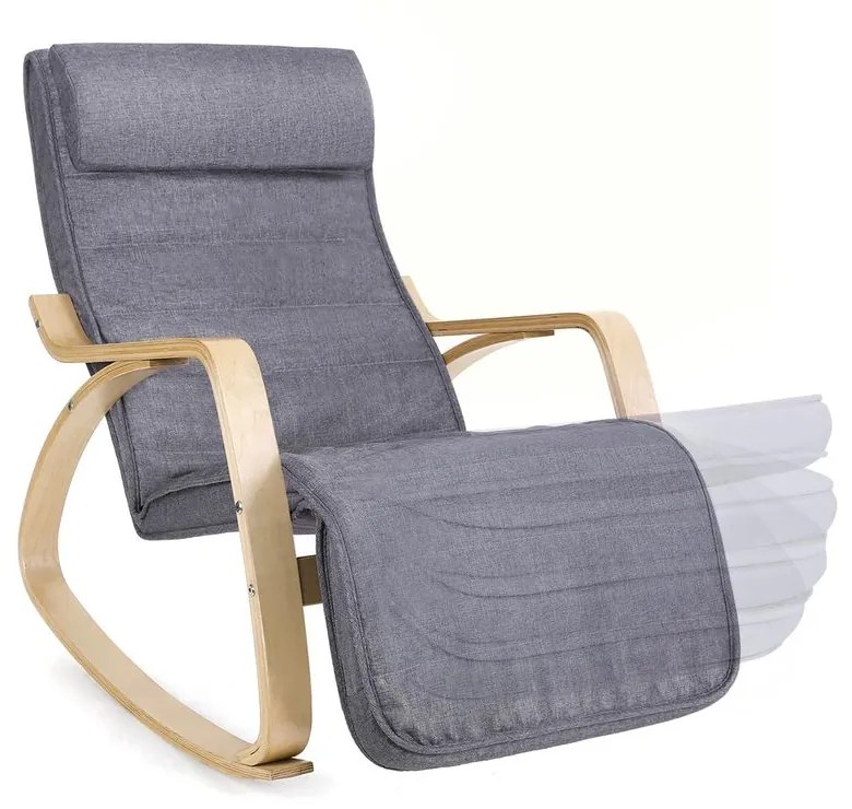 SongmicsHome SWING hintaszék, teherbírás 150kg, 67x115x91cm, szürke