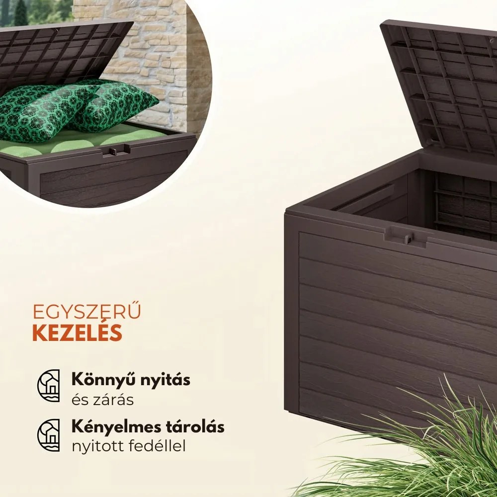 WOODEBOX tárolódoboz, 190L, 78x44x55cm, sötétbarna Prosperplast