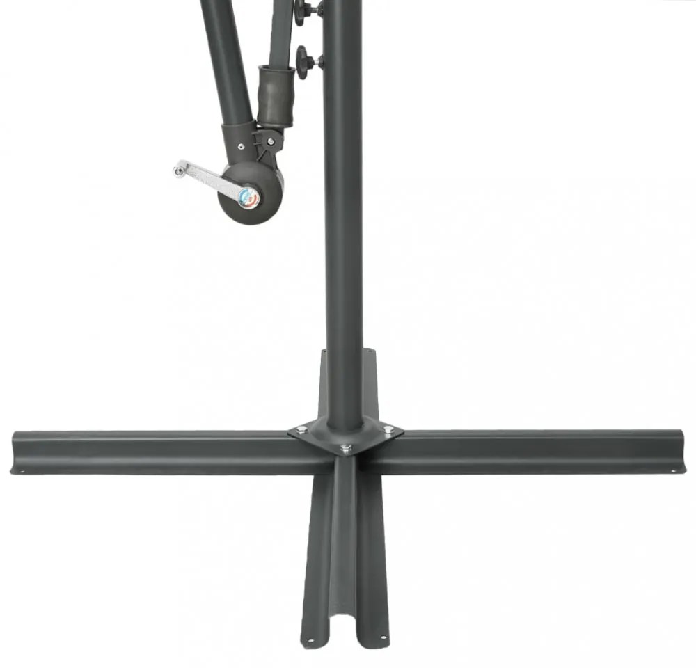 azúrkék konzolos napernyő LED-fényekkel és acélrúddal 300 cm