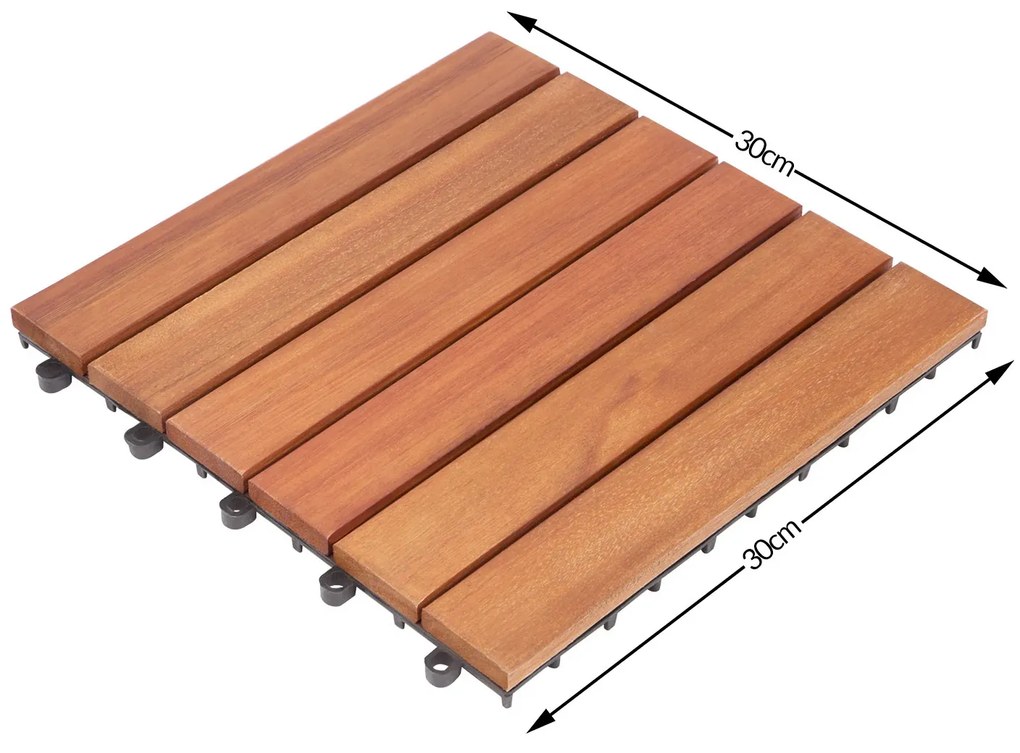 Deuba Eukaliptusz fa járólapok – 11 darabos készlet, 30x30 cm