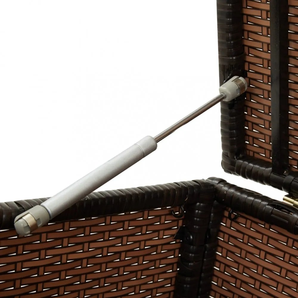barna polyrattan kerti tárolóláda 100 x 50 x 50 cm