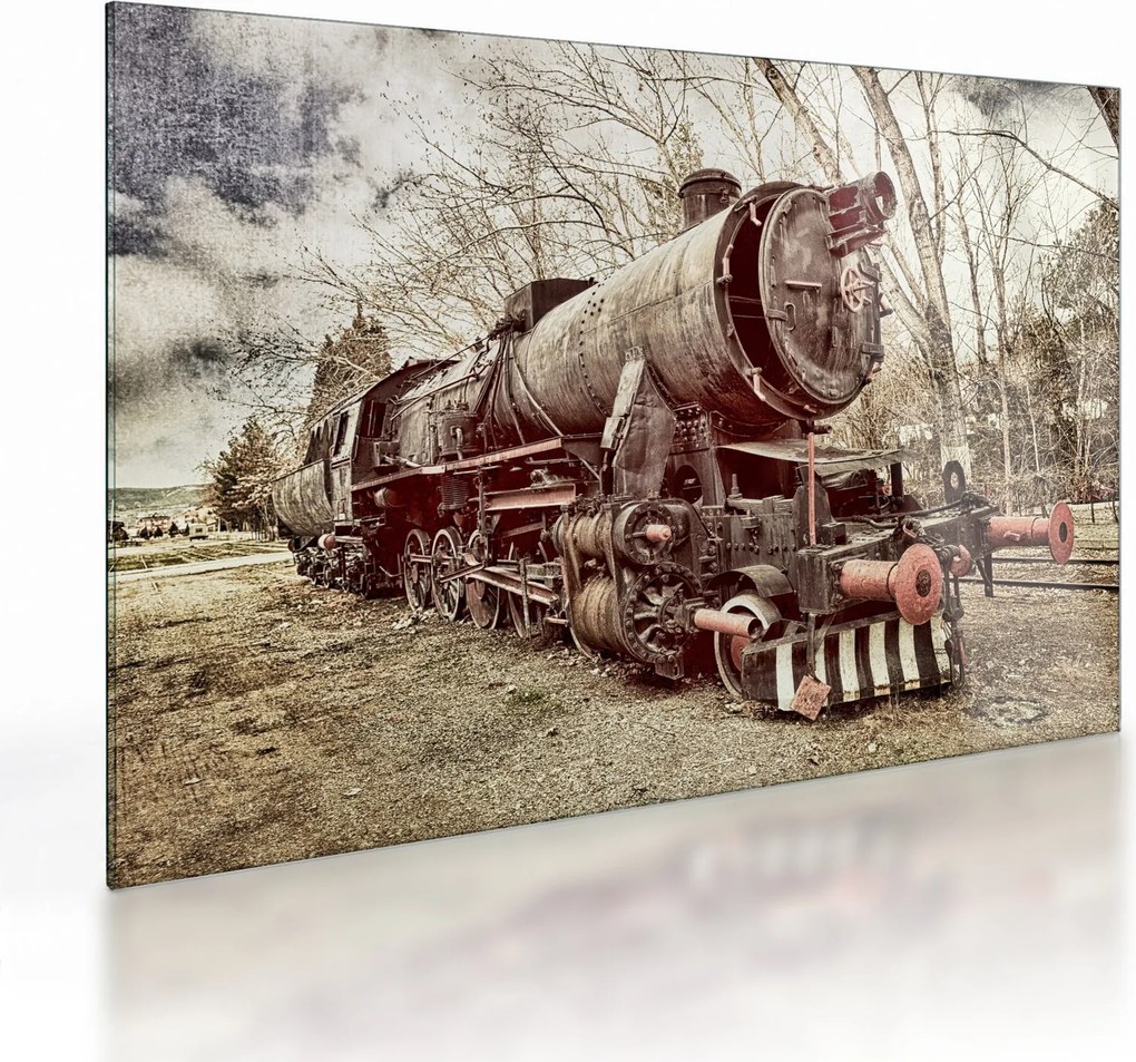 A mozdony történelmi képe (üvegen) (70x50 cm)