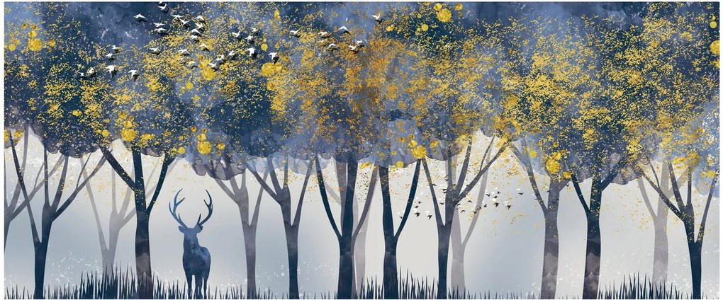 Kép egy szarvasról az erdőben (120x50 cm)