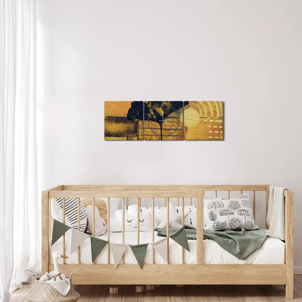 Kép - Ginkgo levél (órával) (90x30 cm)
