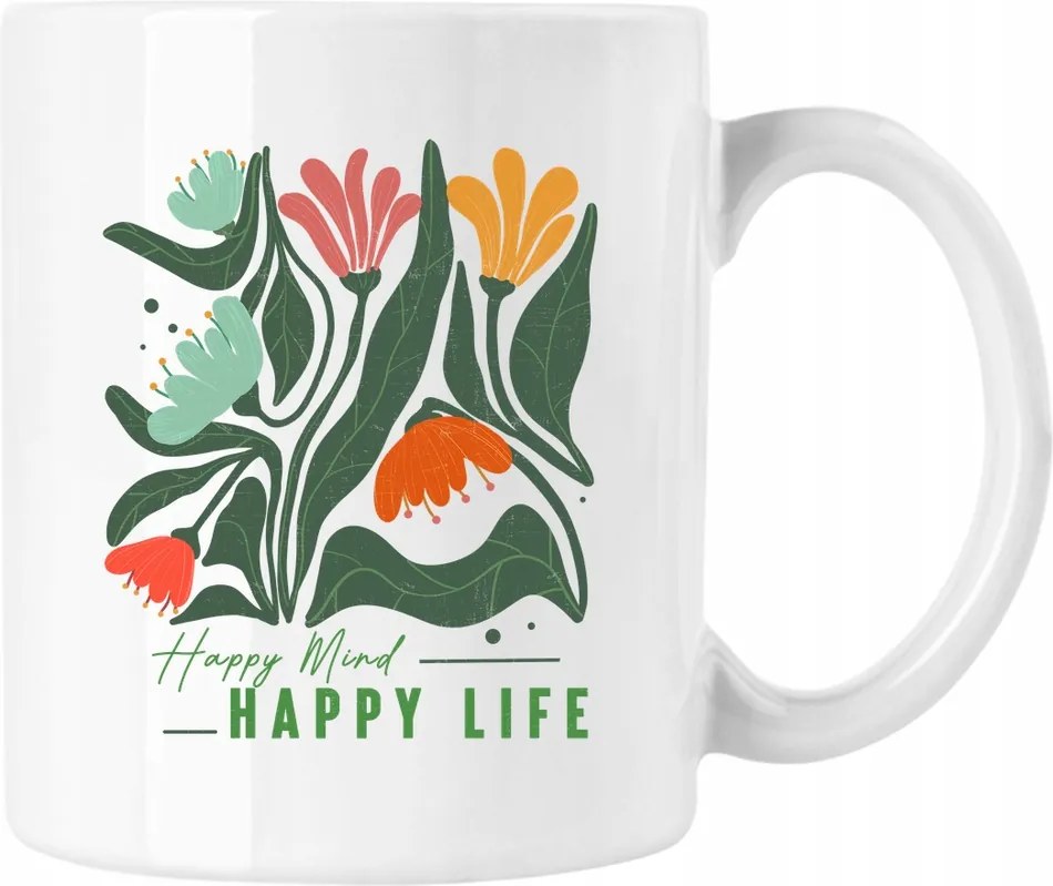 Bögre Virágok Színes Művészet 8 Fehér 330ml