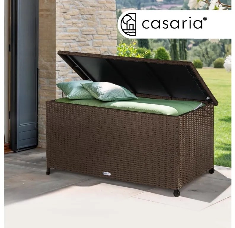 Deuba Tárolódoboz kerekekkel 370 l - barna