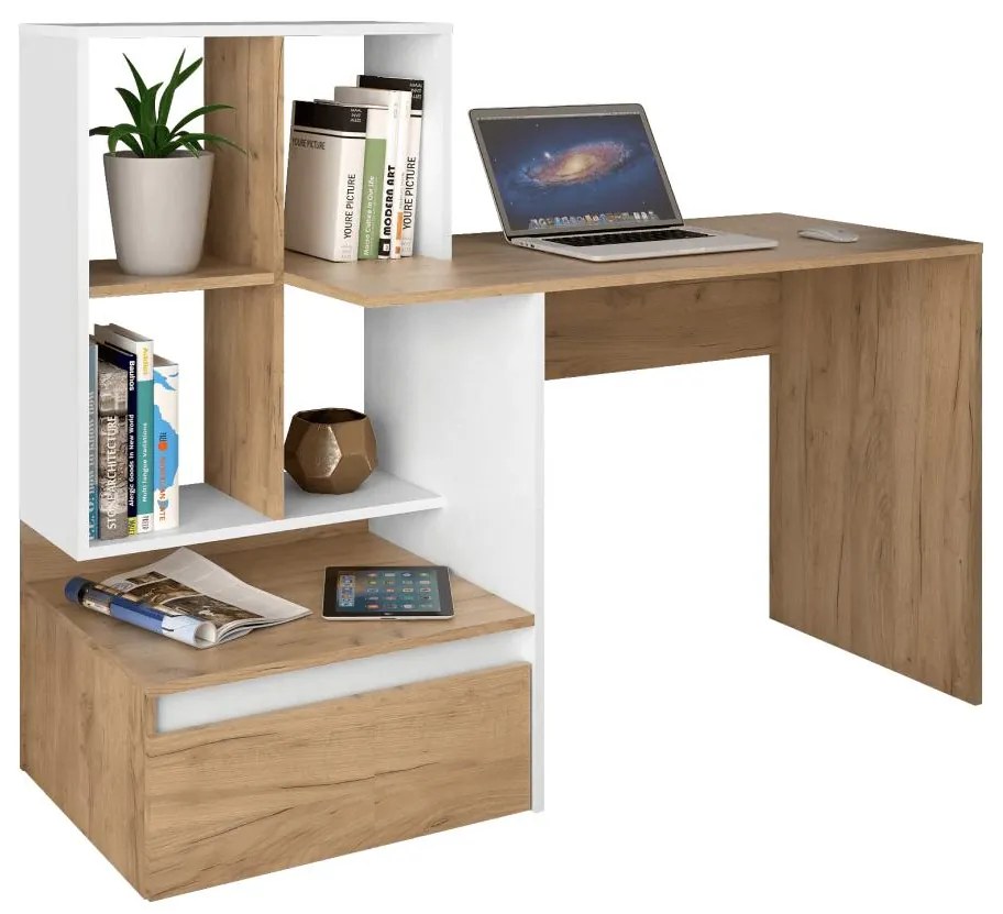 PC asztal Nacio (artisan tölgy + fehér) . 1116421